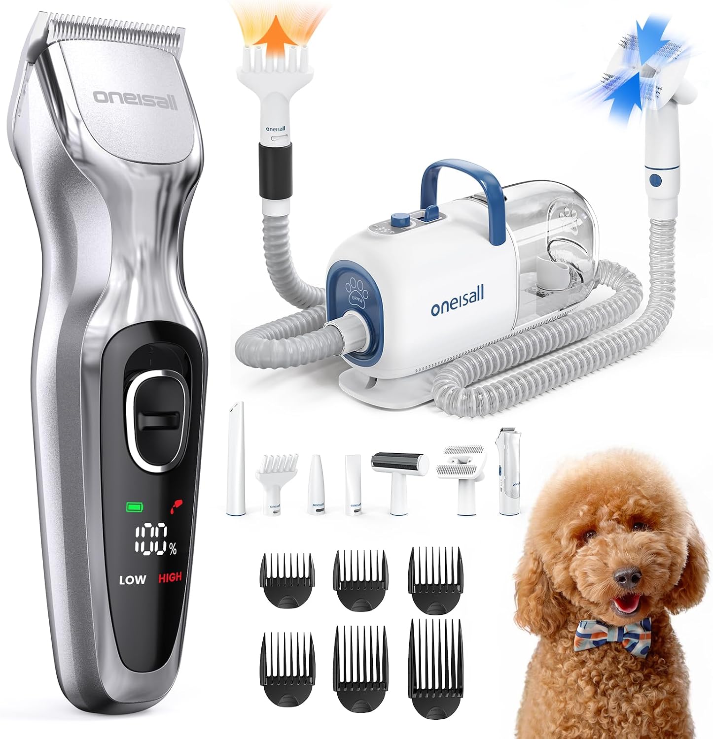 oneisall dog grooming vacuum kit product photo